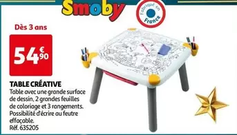 Smoby - Table Creative offre à 54,9€ sur Auchan Hypermarché