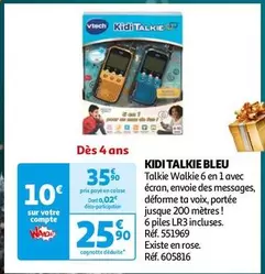 Vtech - Kidi Talkie Bleu offre à 25,9€ sur Auchan Hypermarché