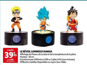 Le Reveil Lumineux Manga offre à 39,99€ sur Auchan Hypermarché