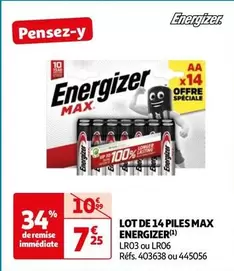 Energizer - Lot De 14 Piles Max offre à 7,25€ sur Auchan Hypermarché