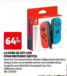 Nintendo - La Paire De Joy-Con Pour Switch offre à 64,99€ sur Auchan Hypermarché