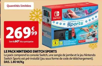 Nintendo - Le Pack Switch Sports offre à 269,99€ sur Auchan Hypermarché