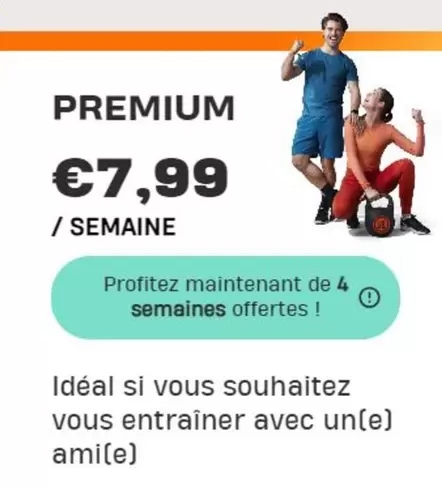 Premium   offre à 7,99€ sur Basic Fit