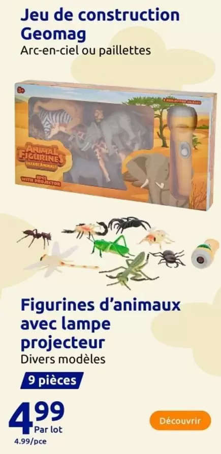 Geomag - Figurines D'animaux Avec Lampe Projecteur