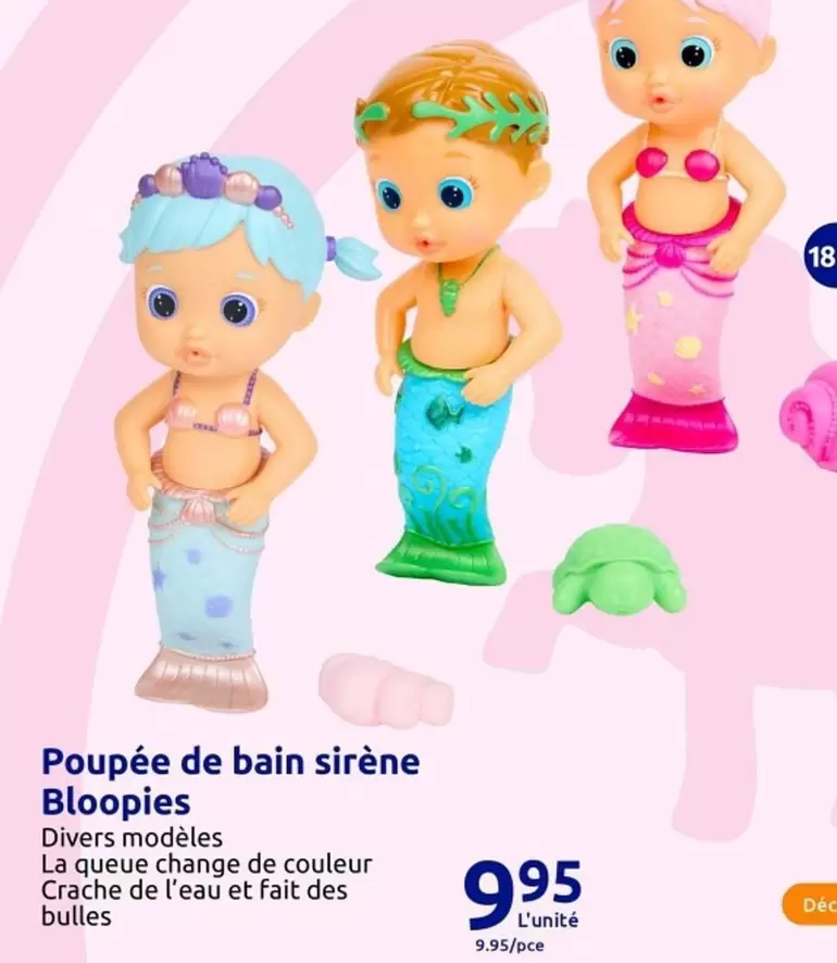 Poupée De Bain Sirène Bloopties