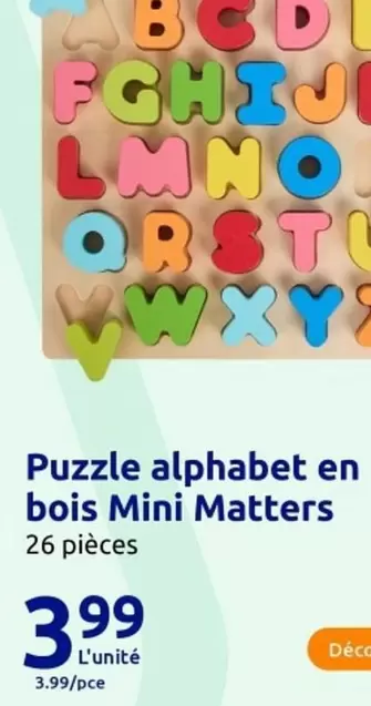 Mini Matters - Puzzle Alphabet En Bois