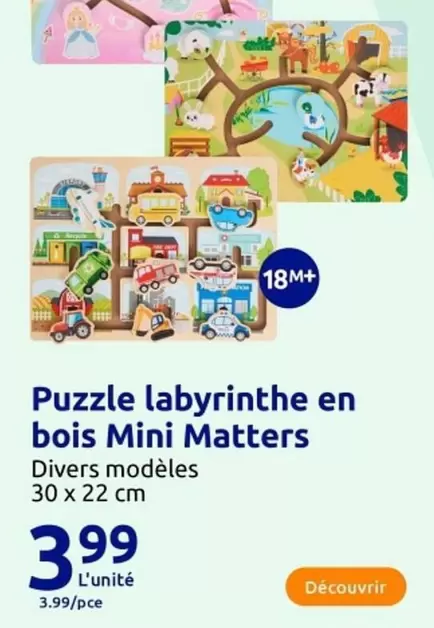 Mini Matters - Puzzle Labyrinthe En Bois