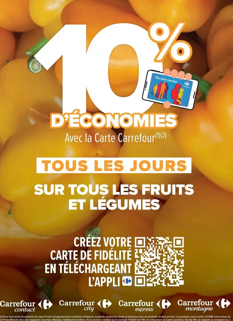 carrefour - sur tous les fruits et légumes