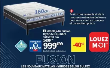 Bultex - Matelas Air Fusion Hybride Équilibré