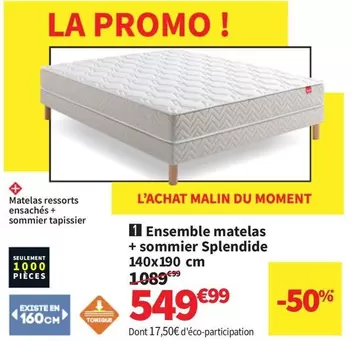 Promo - Ensemble Matelas + Sommier Splendide