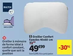 Bultex - Oreiller Confort Epaules 40x60 Cm