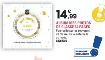 Album Mes Photos De Classe 64 Pages offre à 14,99€ sur JouéClub