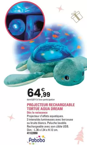 Pabobo - Projecteur Rechargeable Tortue Aqua Dream offre à 64,99€ sur JouéClub