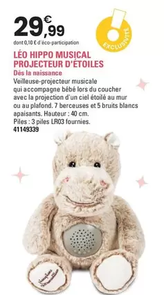 Léo Hippo Musical Projecteur D'étoiles offre à 29,99€ sur JouéClub