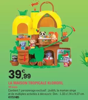 Klorofil - La Maison Tropicale  offre à 39,99€ sur JouéClub