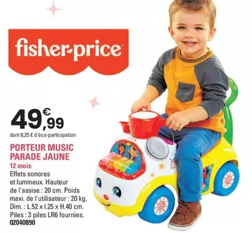 Fisher-Price - Porteur Music Parade Jaune offre à 49,99€ sur JouéClub