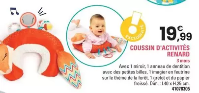 Ludi - Coussin D'Activités Renard  offre à 19,99€ sur JouéClub