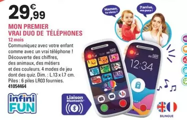 Mon Premier Vrai Duo De Téléphones offre à 29,99€ sur JouéClub