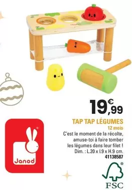 Janod - Tap Tap Légumes offre à 19,99€ sur JouéClub