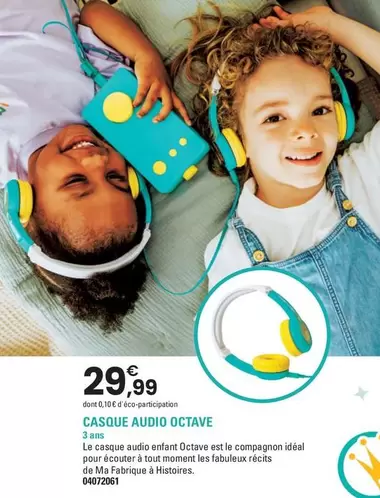 Lunii - Casque Audio Octave offre à 29,99€ sur JouéClub