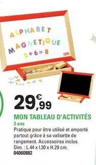 Jeujura - Alphabet Mon Tableau D'Activités offre à 29,99€ sur JouéClub