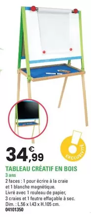 Tableau Créatif En Bois offre à 34,99€ sur JouéClub