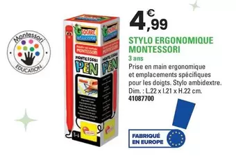 Lisciani - Stylo Ergonomique Montessori offre à 4,99€ sur JouéClub