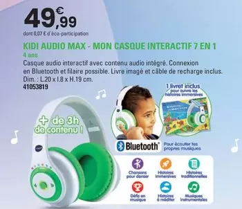 Vtech - Kidi Audio Max Mon Casque Interactif 7 En 1 offre à 49,99€ sur JouéClub