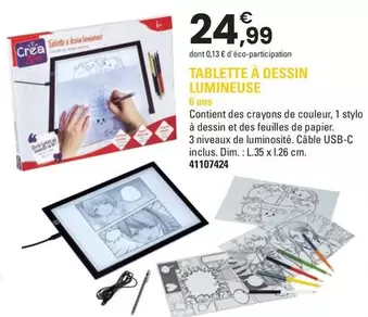 Crea - Tablette À Dessin Lumineuse offre à 24,99€ sur JouéClub