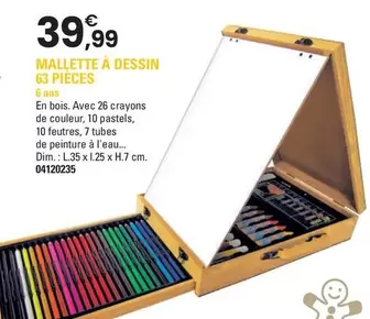 Crea & Cie - Mallette À Dessin 63 Pièces offre à 39,99€ sur JouéClub