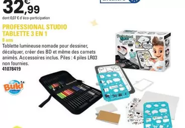 Buki - Professional Studio Tablette 3 En 1 offre à 32,99€ sur JouéClub