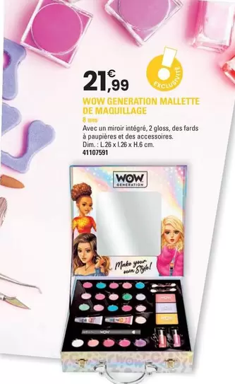 Wow Generation Mallette De Maquillage offre à 21,99€ sur JouéClub