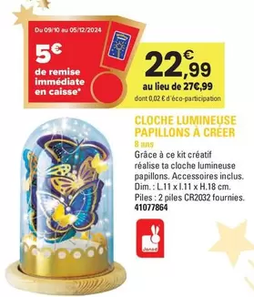 Janod - Cloche Lumineuse Papillons À Créer offre à 22,99€ sur JouéClub