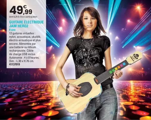 Guitare Électrique Jam Hero2 offre à 49,99€ sur JouéClub