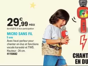 Micro Sans Fil offre à 29,99€ sur JouéClub