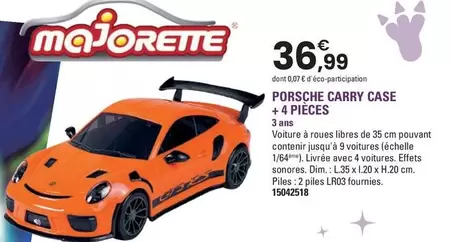 Majorette - Porsche Carry Case + 4 Pièces offre à 36,99€ sur JouéClub