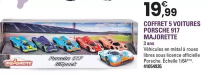 Majorette - Coffret 5 Voitures Porsche 917 offre à 19,99€ sur JouéClub