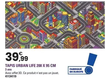 Tapis Urban Life offre à 39,99€ sur JouéClub