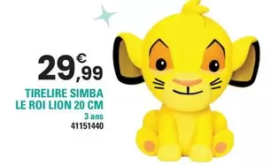 Tirelire Simba Le Roi Lion 20 Cm  offre à 29,99€ sur JouéClub