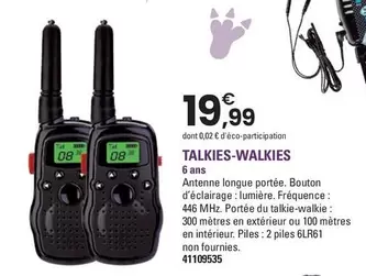 Talkies-Walkies offre à 19,99€ sur JouéClub