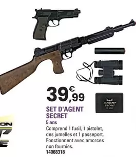 Set D'Agent Secret offre à 39,99€ sur JouéClub