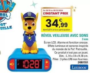 Lexibook - Réveil Veilleuse Avec Sons offre à 34,99€ sur JouéClub