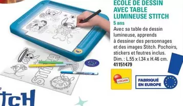 École De Dessin Avec Table Lumineuse Stitch offre à 26,99€ sur JouéClub