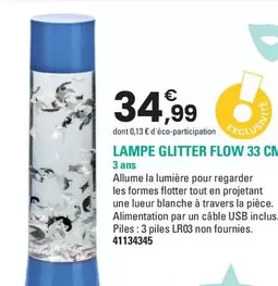 Lampe Glitter Flow 33 Cm offre à 34,99€ sur JouéClub