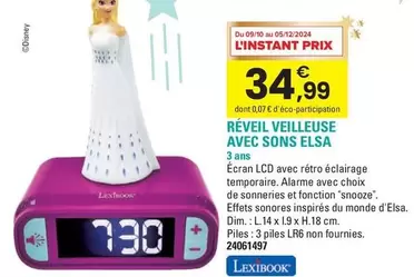 Lexibook - Réveil Veilleuse Avec Sons Elsa offre à 34,99€ sur JouéClub