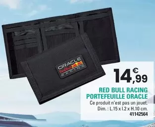 Red Bull Racing Portefeuille Oracle offre à 14,99€ sur JouéClub