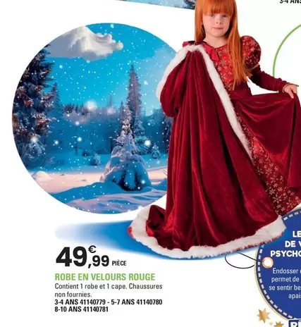 Robe En Velours Rouge offre à 49,99€ sur JouéClub