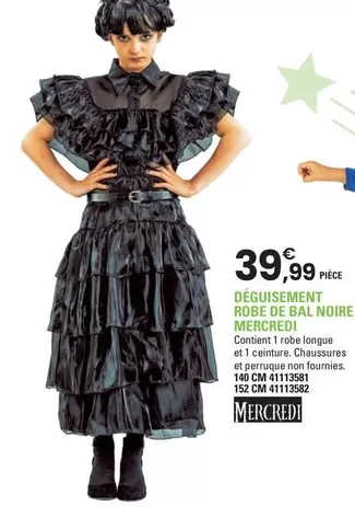 Déguisement Robe De Bal Noire Mercredi offre à 39,99€ sur JouéClub