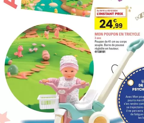 Mon Poupon En Tricycle offre à 24,99€ sur JouéClub