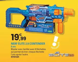 Nerf - Elite 2.0 Contender offre à 19,99€ sur JouéClub